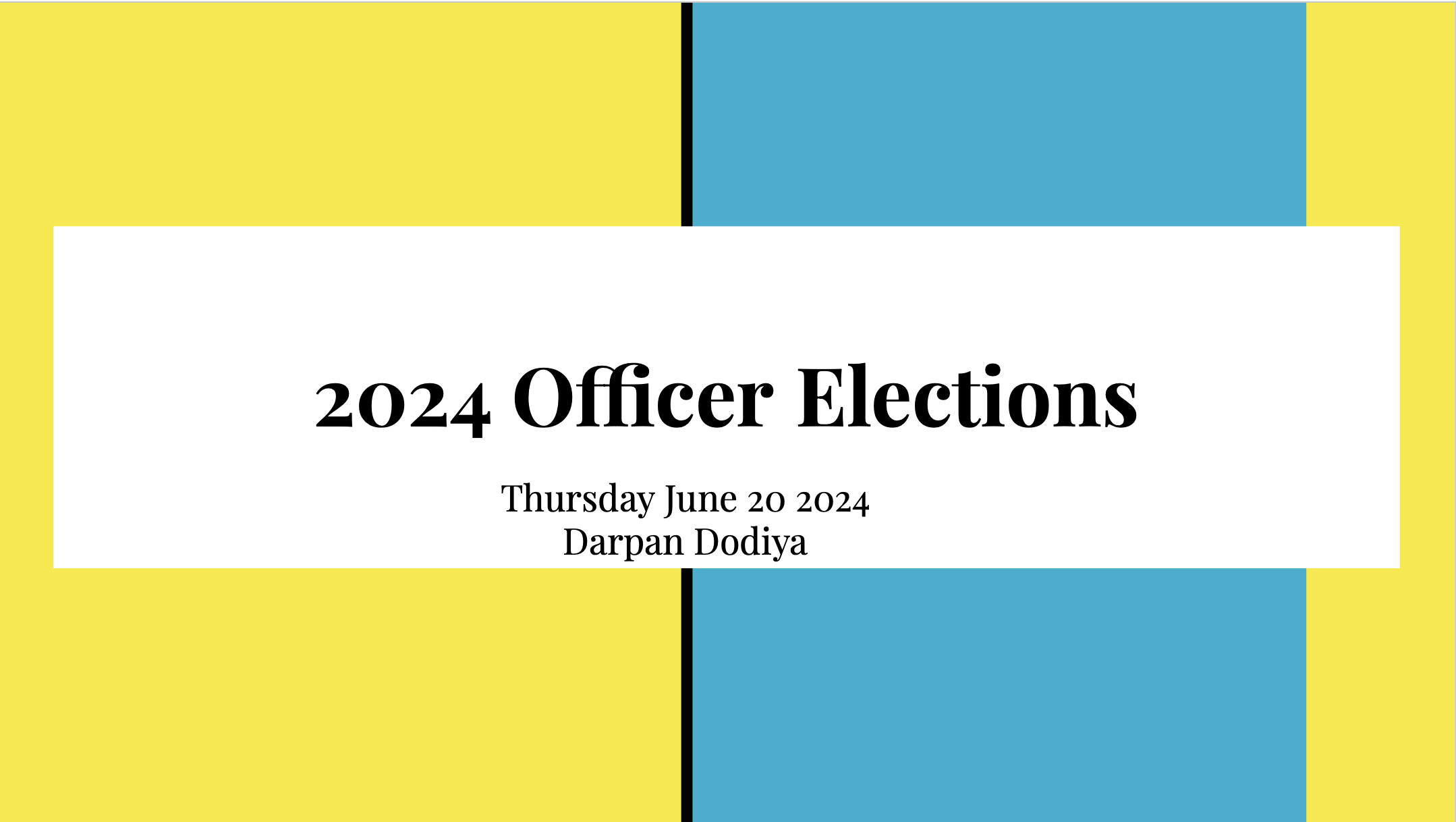 Toastmasters Presentation: Officer Elections 2024